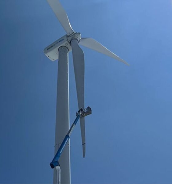 NREL Wind Researchers Undertake Sweeping Validation Study of a Downwind Turbine In May 2024, researchers monitored what would happen when the blades on a 1.5-megawatt wind turbine at NREL’s Flatirons Campus were turned downwind. Image by Pietro Bortolotti, NREL