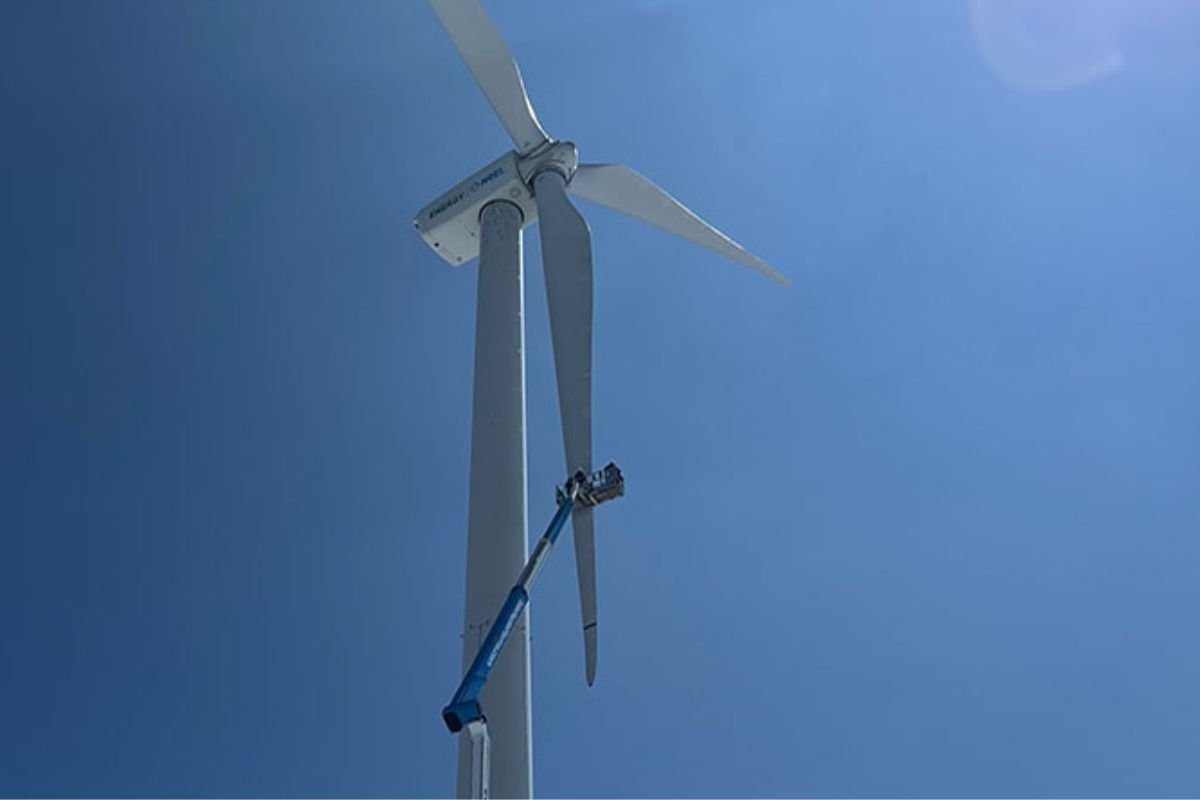 NREL Wind Researchers Undertake Sweeping Validation Study of a Downwind Turbine In May 2024, researchers monitored what would happen when the blades on a 1.5-megawatt wind turbine at NREL’s Flatirons Campus were turned downwind. Image by Pietro Bortolotti, NREL