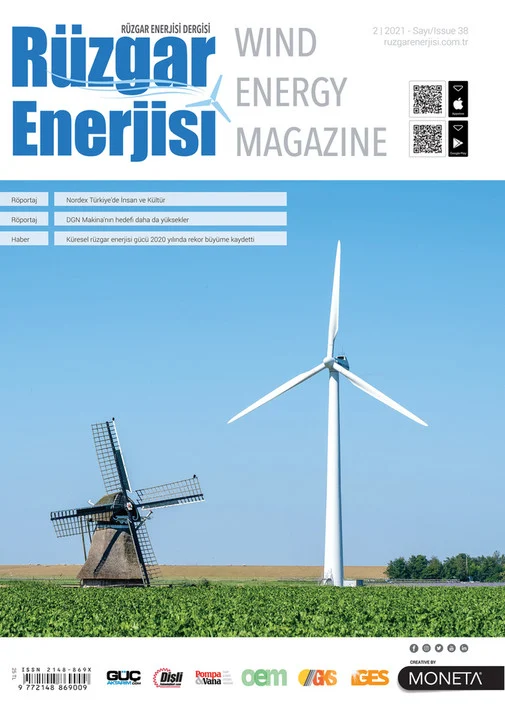 Rüzgar Enerjisi Mart–Nisan 2021 · Sayı 38 kapağı